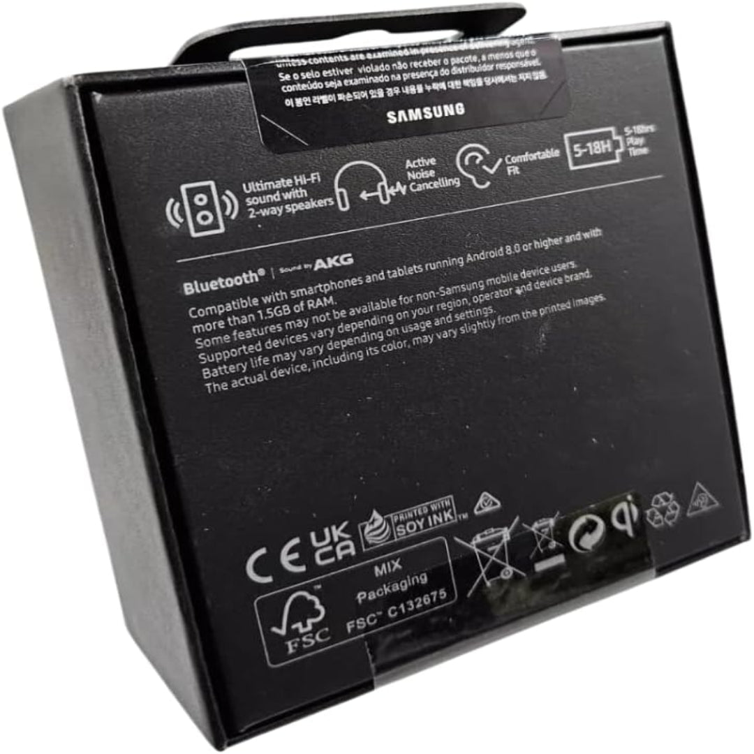 Samsung battery packaging with branding and specifications on a white background