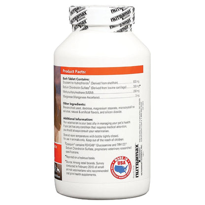Nutramax supplement bottle with label on a white background