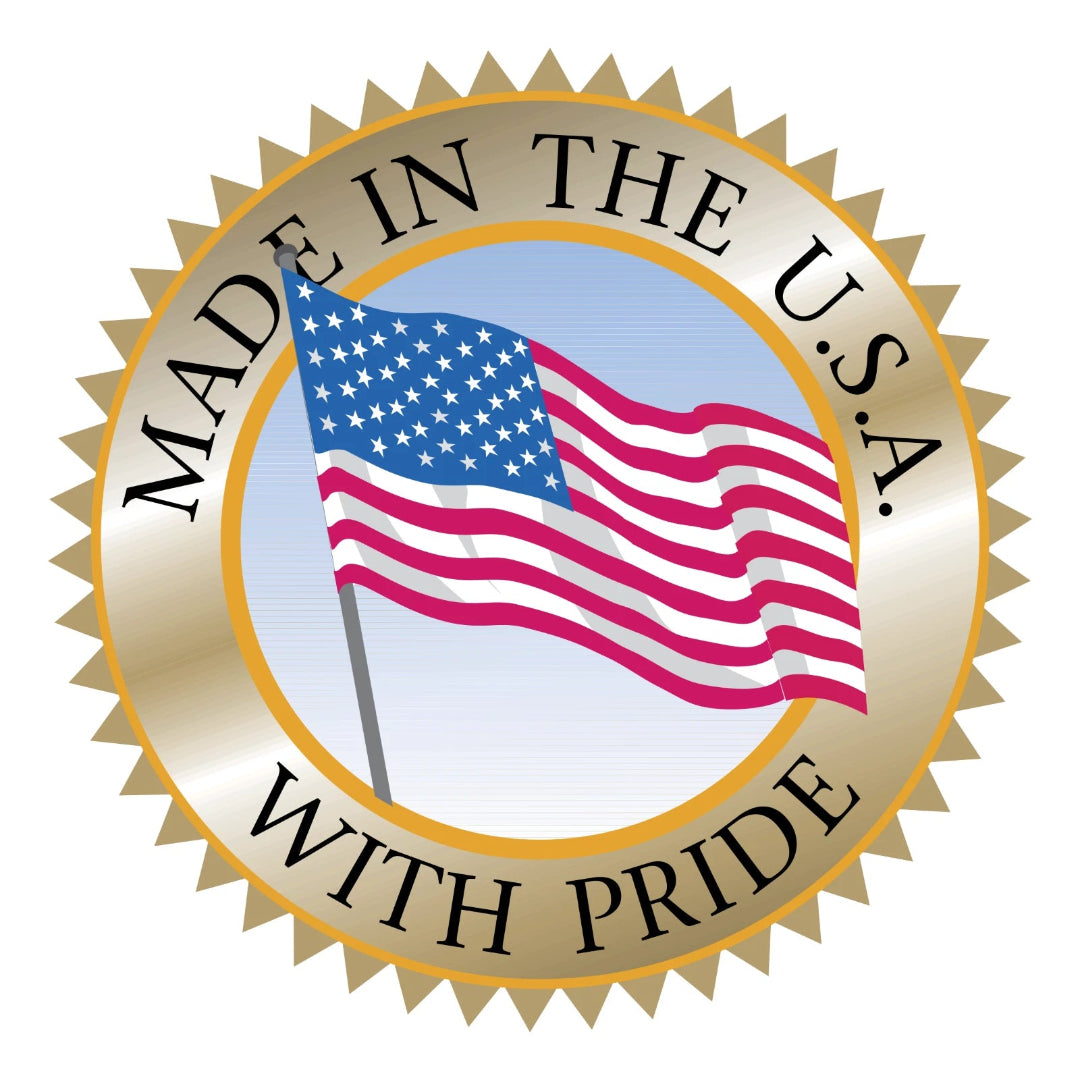 Seal with American flag and 'Made in the U.S.A. with Pride' text